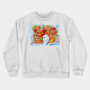 Poppy Queen Watercolor Painting Crewneck Sweatshirt